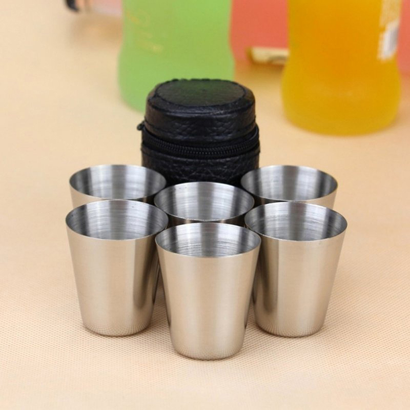 Espresso Shot Glass - Cangkir Mini Stainless Steel, 4/6 buah