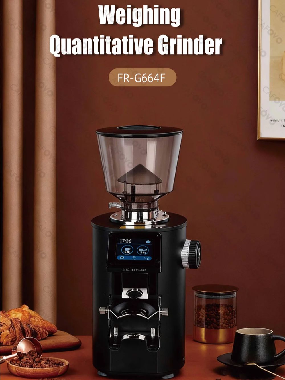 Coffee Grinder Burr Flat - Penggiling Kopi Kuantitatif Profesional CAFOVO G664F