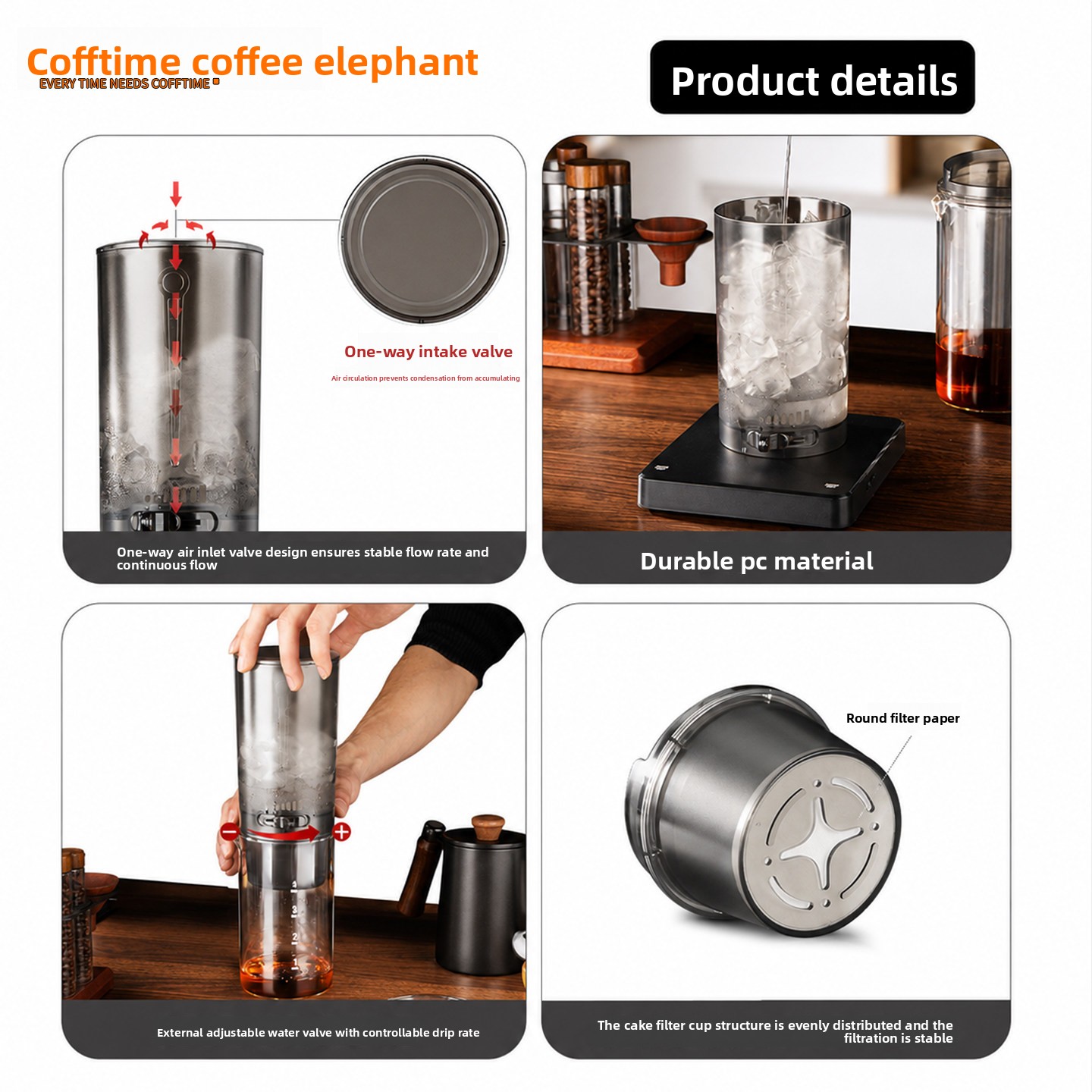 Pembuat Kopi Cold Brew 450ml,  - Coffee Equipment For Camping ulasan dan harga